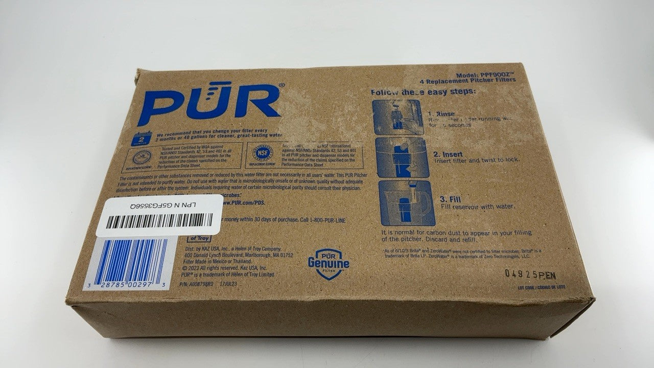 Genuine PUR Water Filter 4-Pack PPF900Z4, 8-Month Filtration