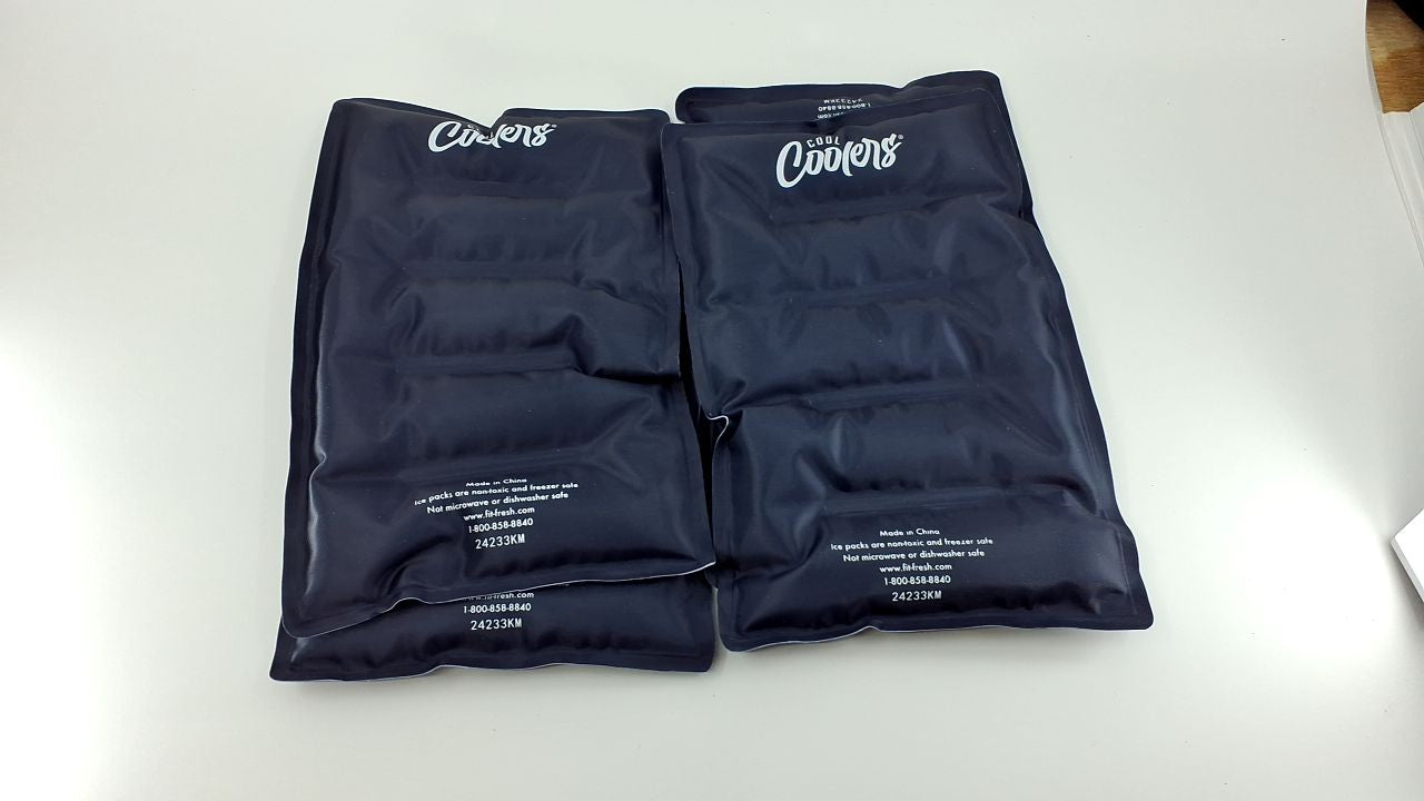 Cool Coolers XL Soft Ice Packs, 2 Pack, Navy Blue, Flexible Nylon