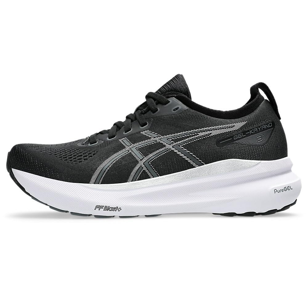 ASICS Women's Gel-Kayano 31 D Running Shoes, 8, Black/Pure Silver