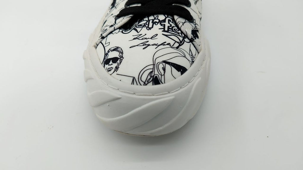 Karl Lagerfeld Paris Men's Logo Rubber Sole Low Top Sneaker, White, 9