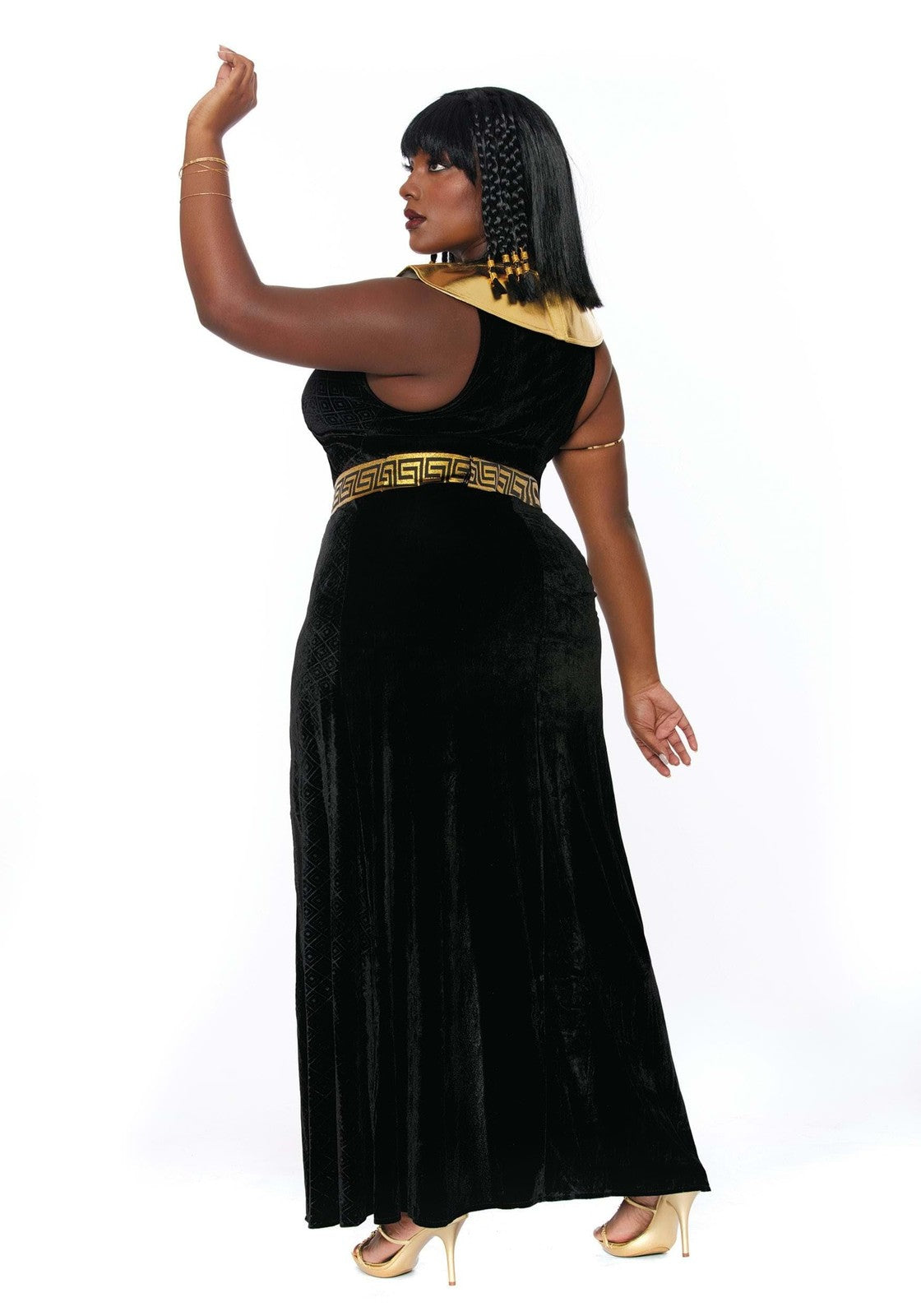 Dreamgirl Women's Plus-Size Exquisite Cleopatra Costume, Black/Gold, 1X/2X