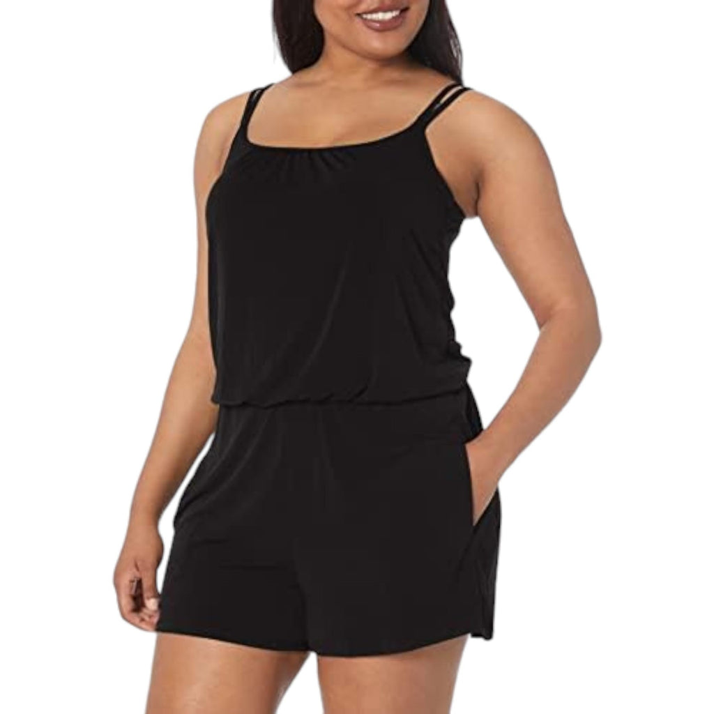 Maxine of Hollywood Women's Plus Size 20W Black One Piece Swimsuit