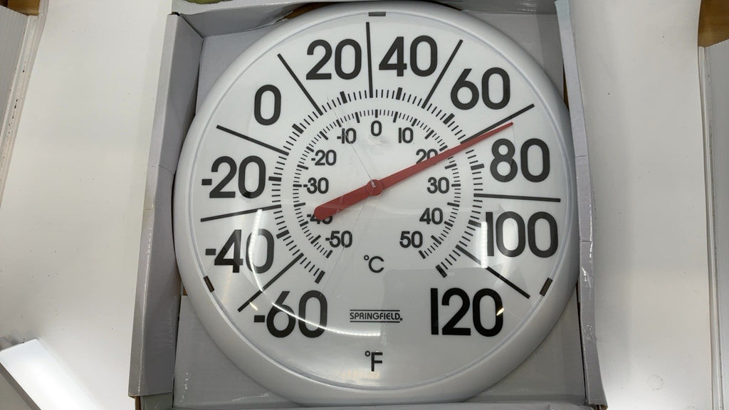 Indoor/Outdoor 13.25-Inch Thermometer, White, Mounting Bracket Included