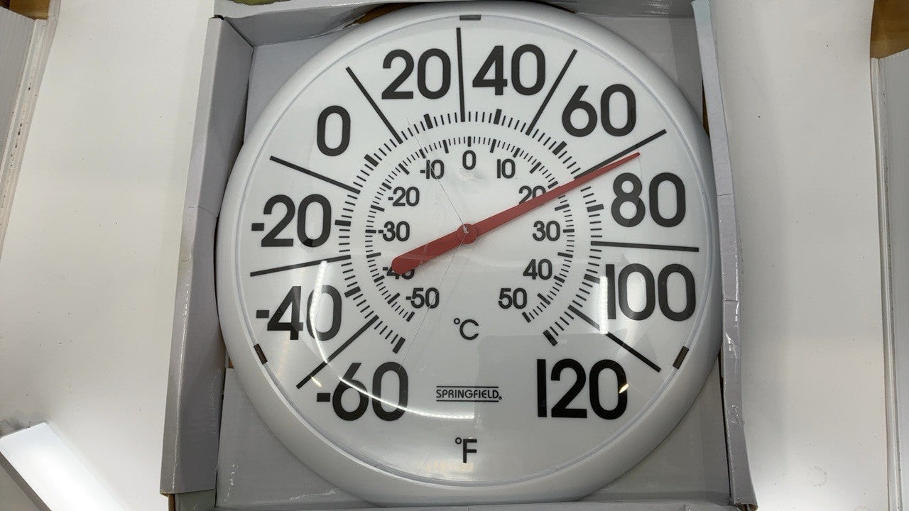 Indoor/Outdoor 13.25-Inch Thermometer, White, Mounting Bracket Included