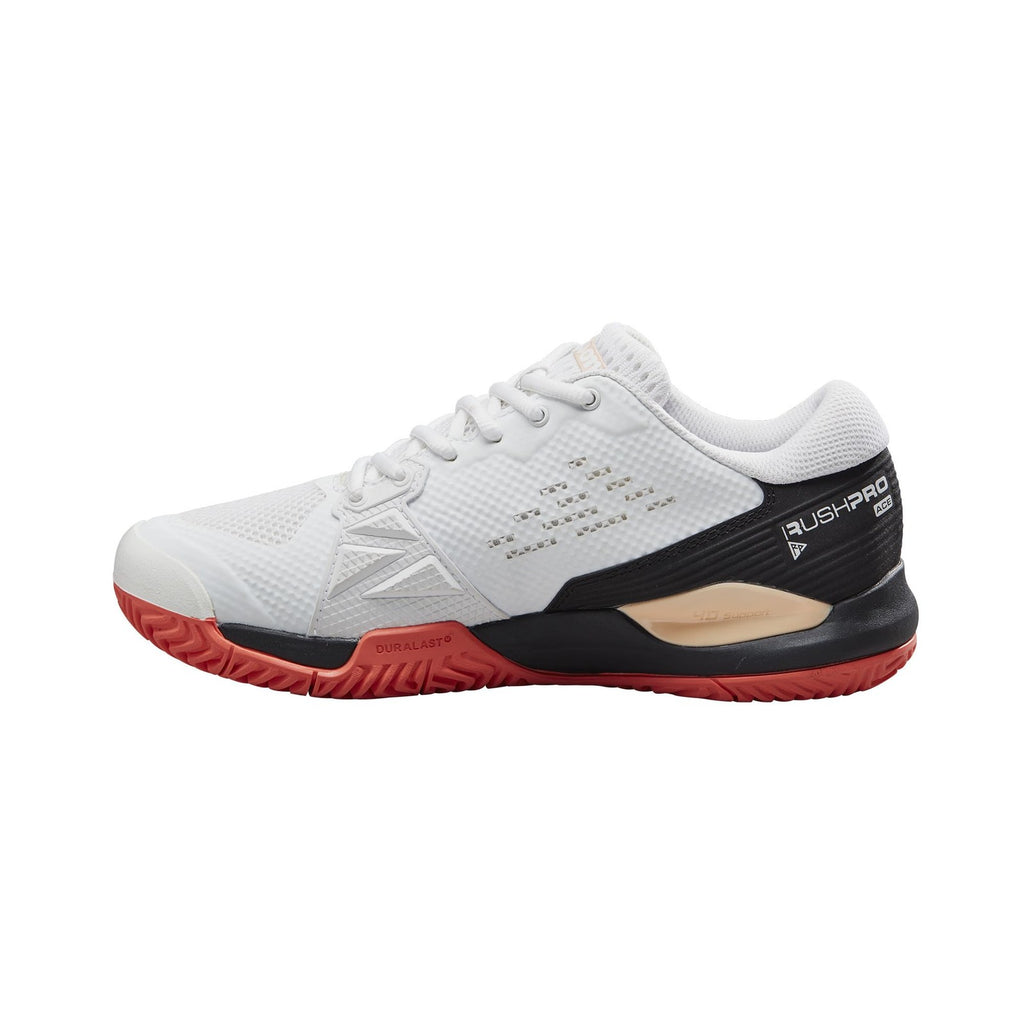 Rush Pro Ace Women's Pickleball Shoes 9.5 White/Black/Living Coral