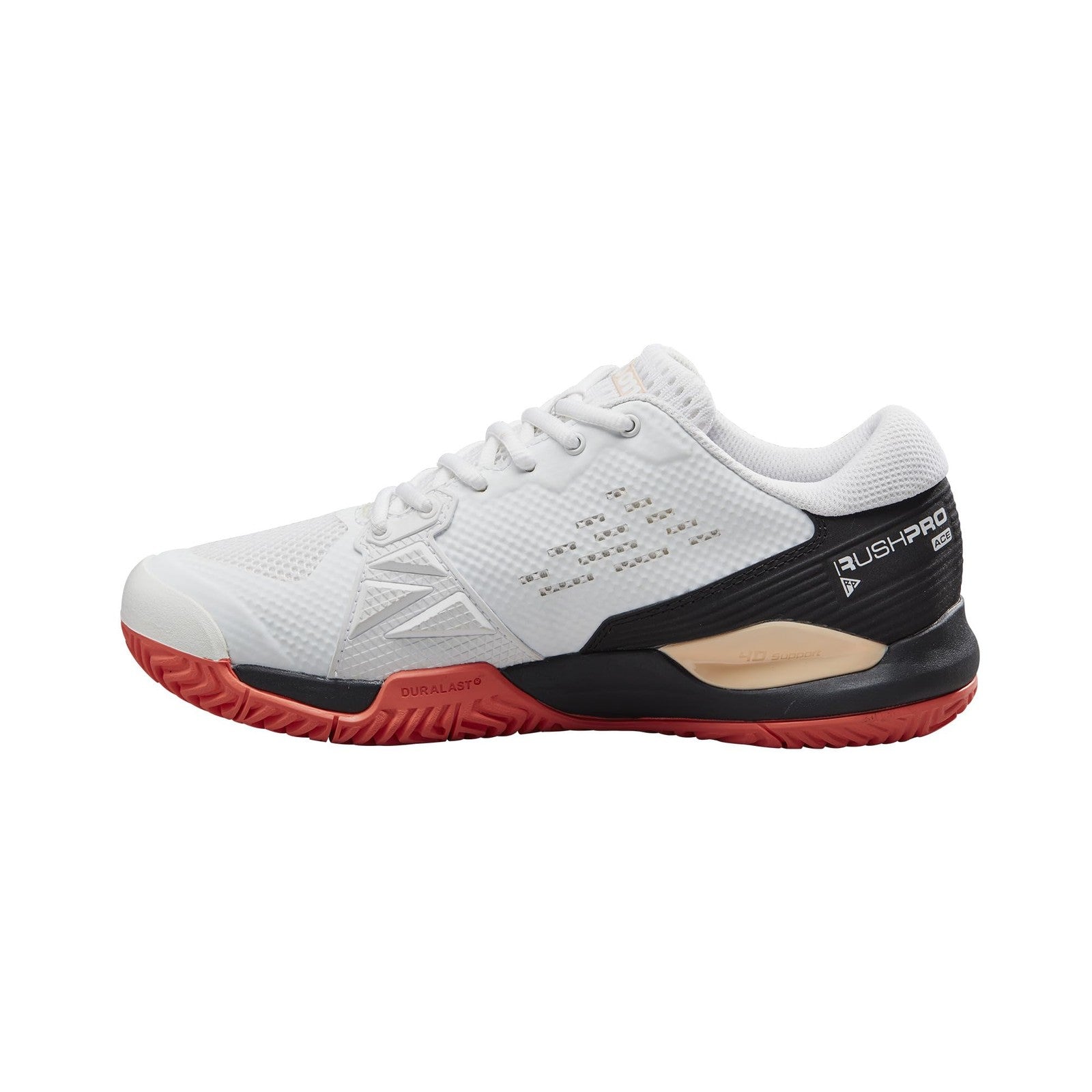 Rush Pro Ace Women's Pickleball Shoes 9.5 White/Black/Living Coral