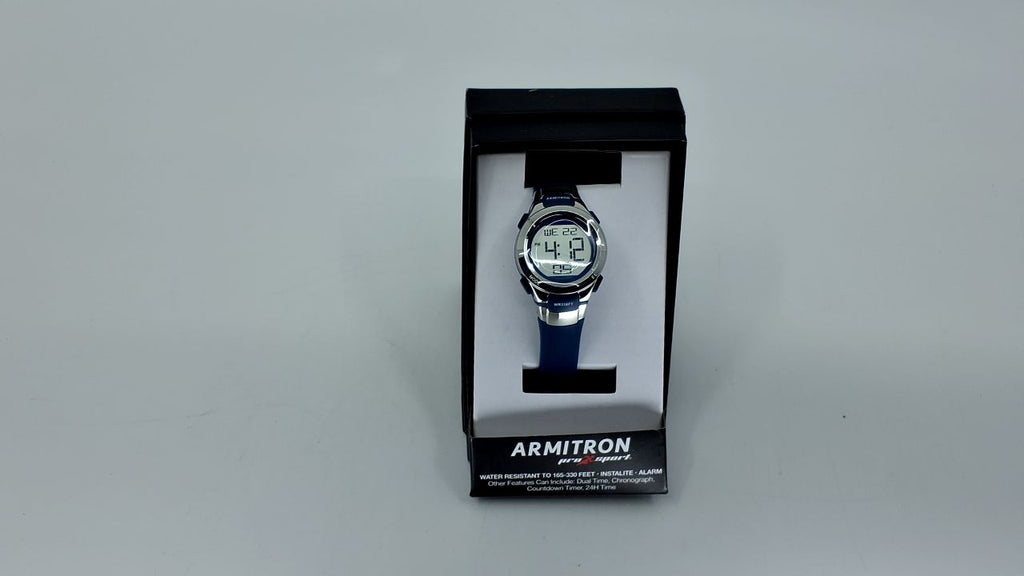 Armitron Sport Women's 45/7012NVSV Digital Watch with Matte Navy Strap