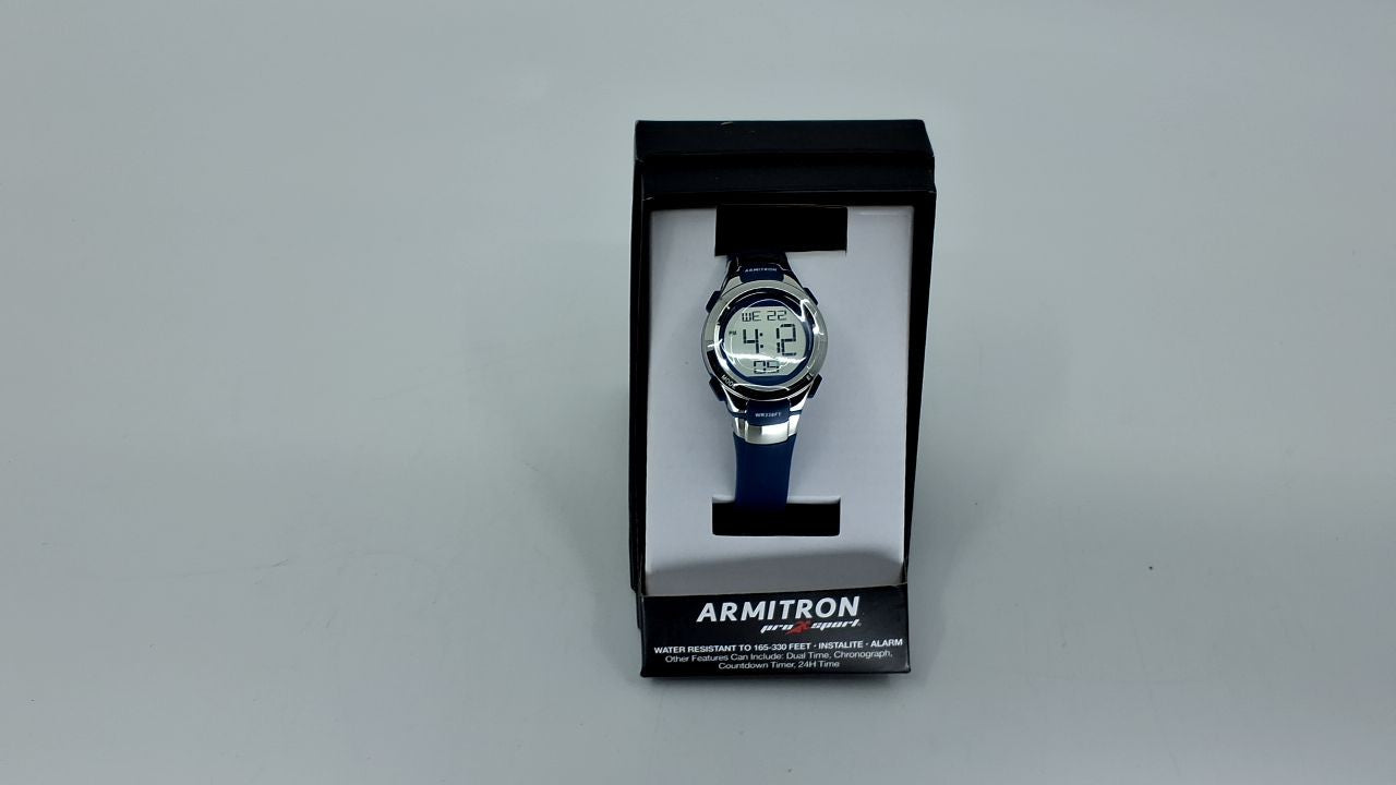 Armitron Sport Women's 45/7012NVSV Digital Watch with Matte Navy Strap