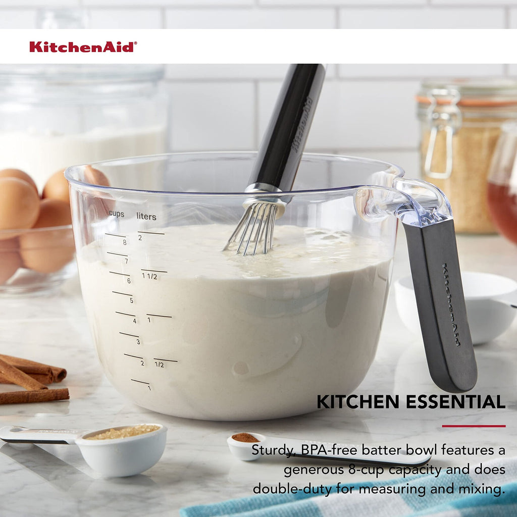 KitchenAid Universal Plastic Batter Bowl, 8-Cup, Onyx Black