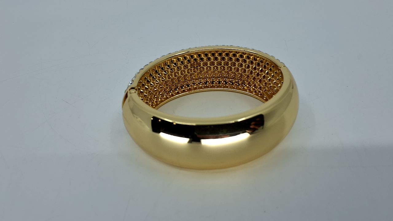 Rhinestone Gold Cuff Bangles for Women - Chunky Bracelet Jewelry
