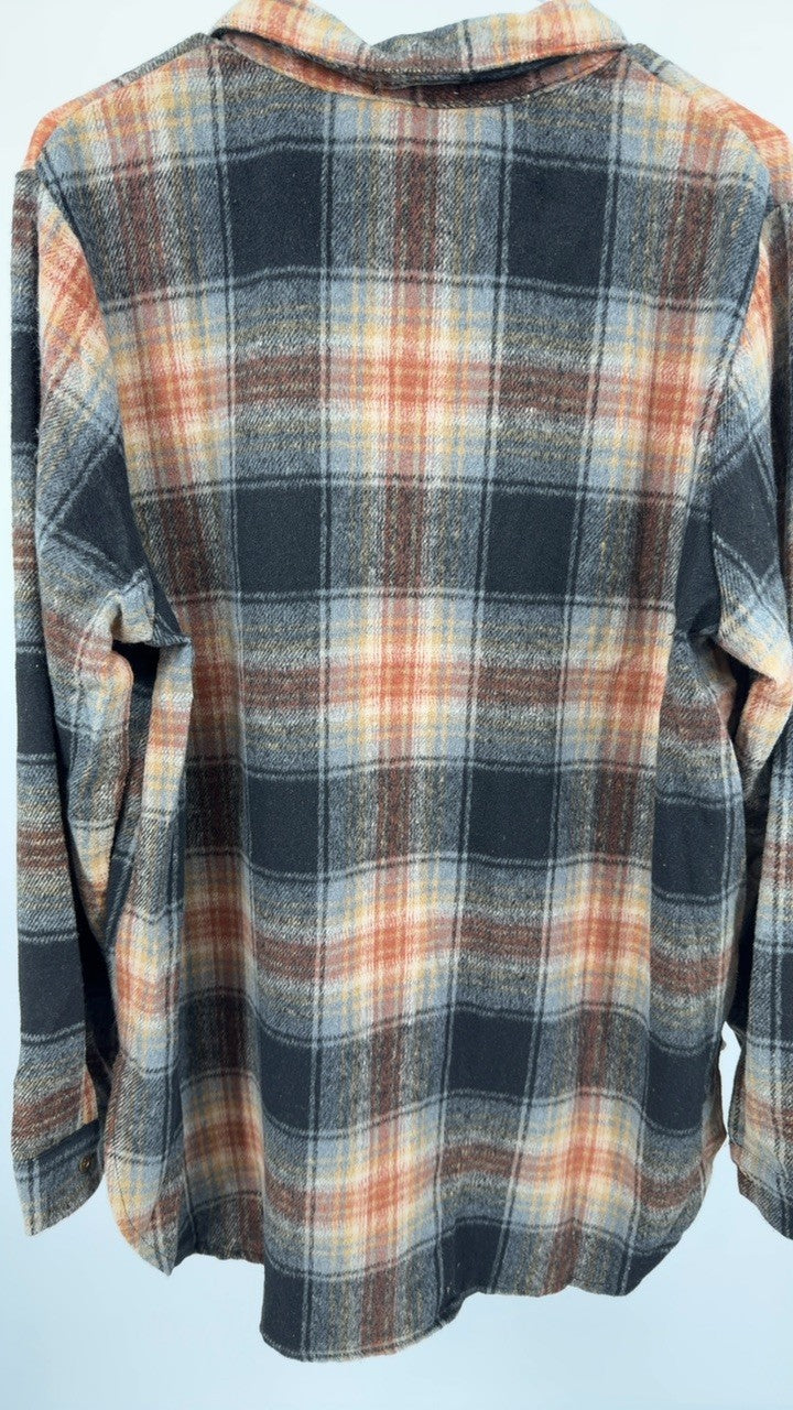 Plaid Collared Neck Button Up Long Sleeve Shirt