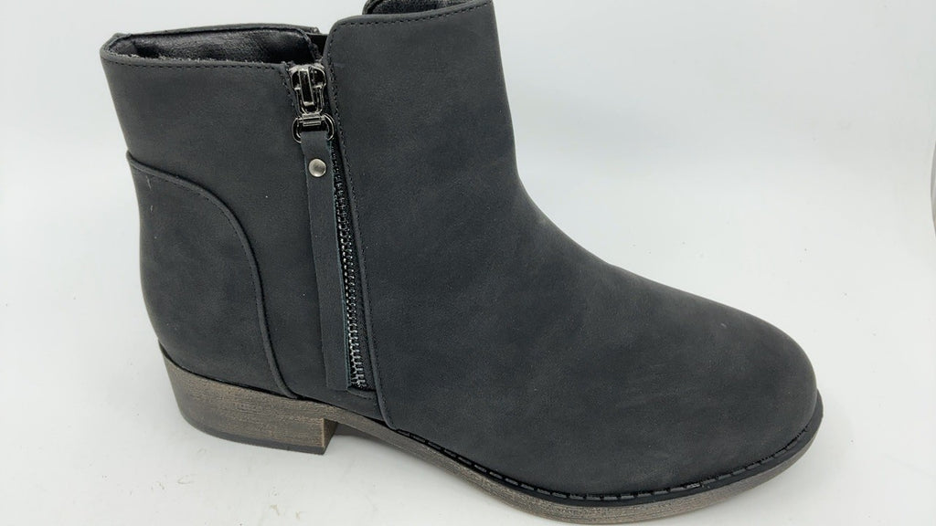8.5 Veittes Women's Ankle Boots Black Slip On Chunky Heel Fashion