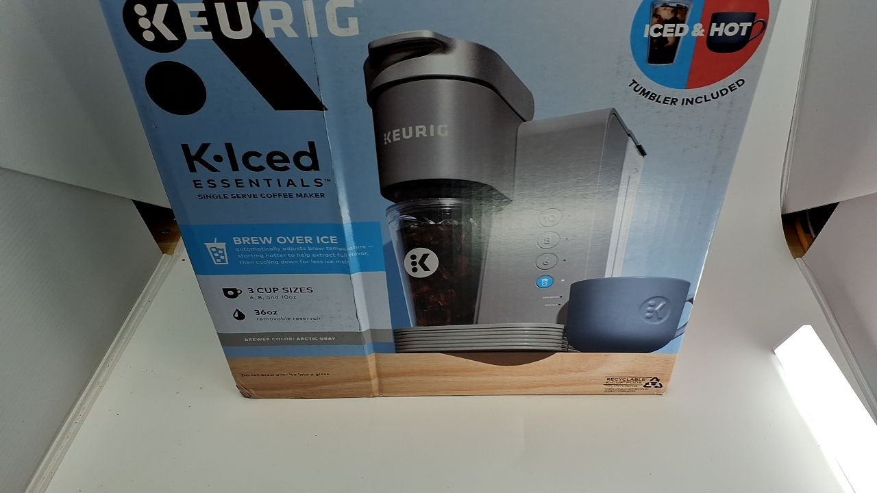 Keurig K-Iced Essentials Gray Iced and Hot Single-Serve K-Cup Pod Coffee Maker