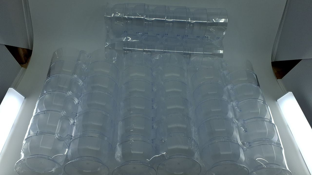 40-Count 8 Oz Clear Plastic Coffee Cups w/ Handles - Party Essentials