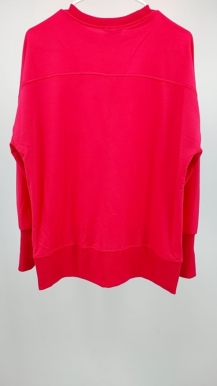 Slit Round Neck Dropped Shoulder Sweatshirt