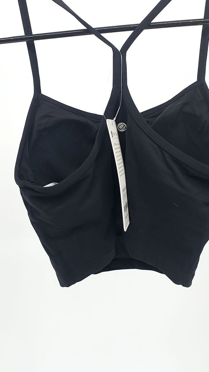 CRZ YOGA Butterluxe Y Back Crop Tank Black Small Sports Bra