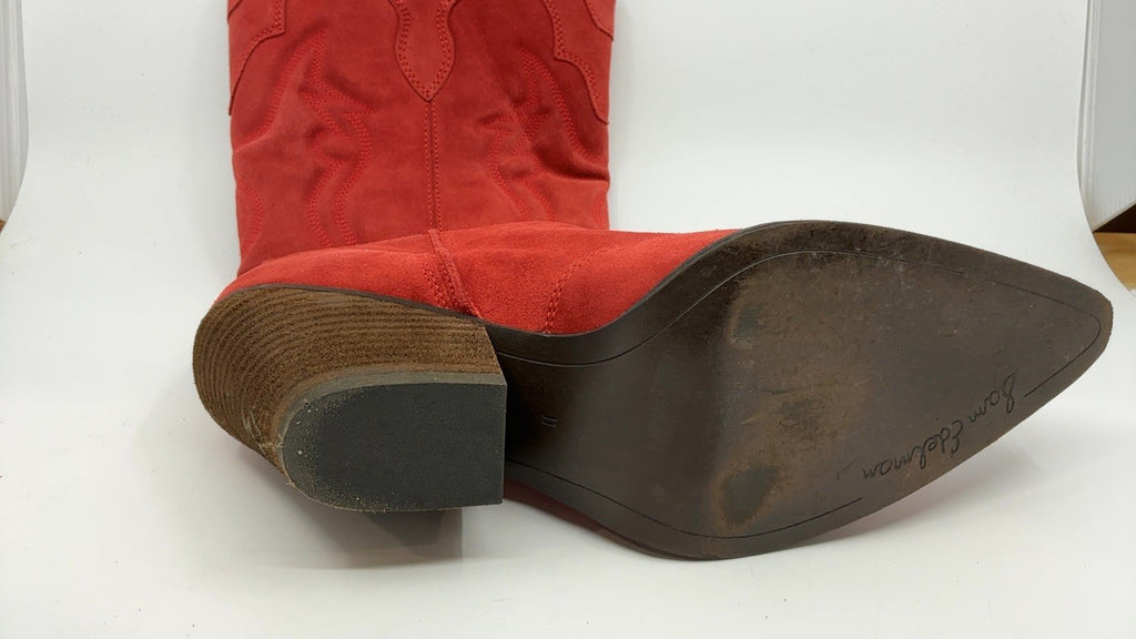 Sam Edelman Women's James Western Boot, Red Scarlet, 11