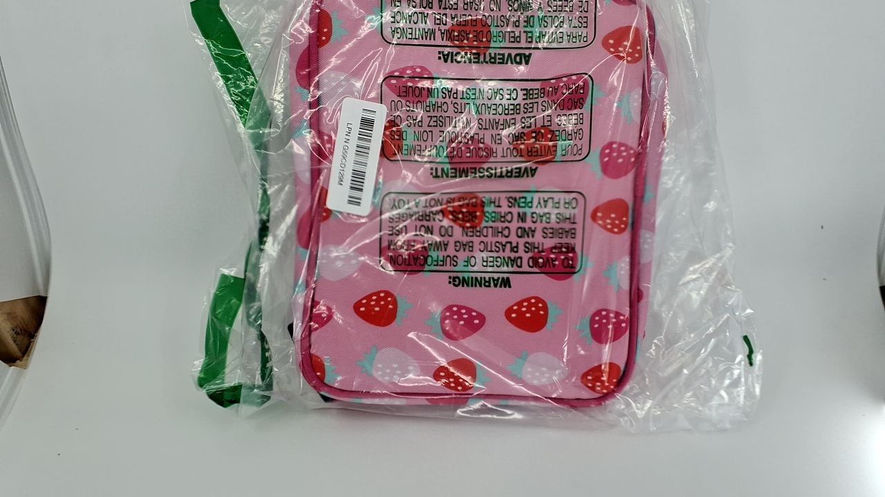 PackIt Classic Lunch Box 3L Sweet Strawberry Zip Closure Buckle Handle