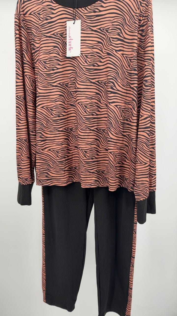 Zebra Print Top and Pants Set