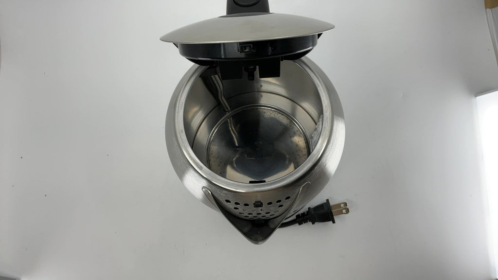 1.1Qt Electric Kettle, Stainless Steel, Auto Shut-Off, 1500W, Black & Silver