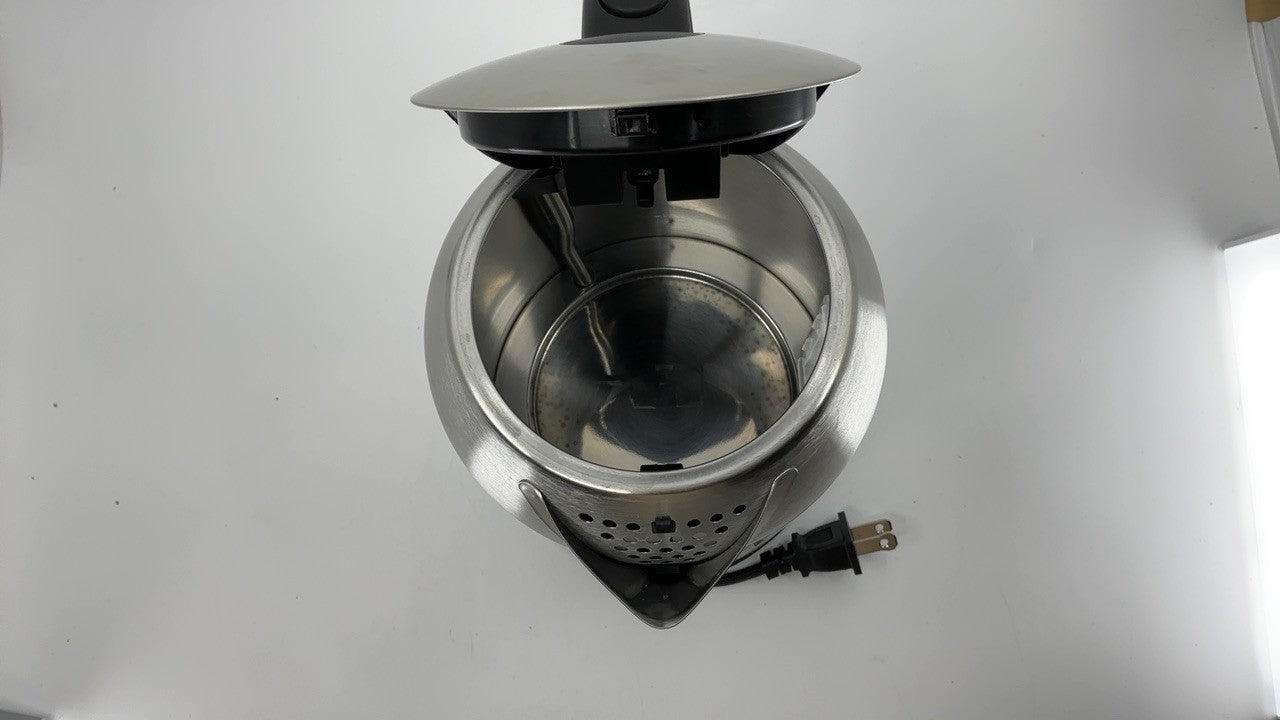 1.1Qt Electric Kettle, Stainless Steel, Auto Shut-Off, 1500W, Black & Silver