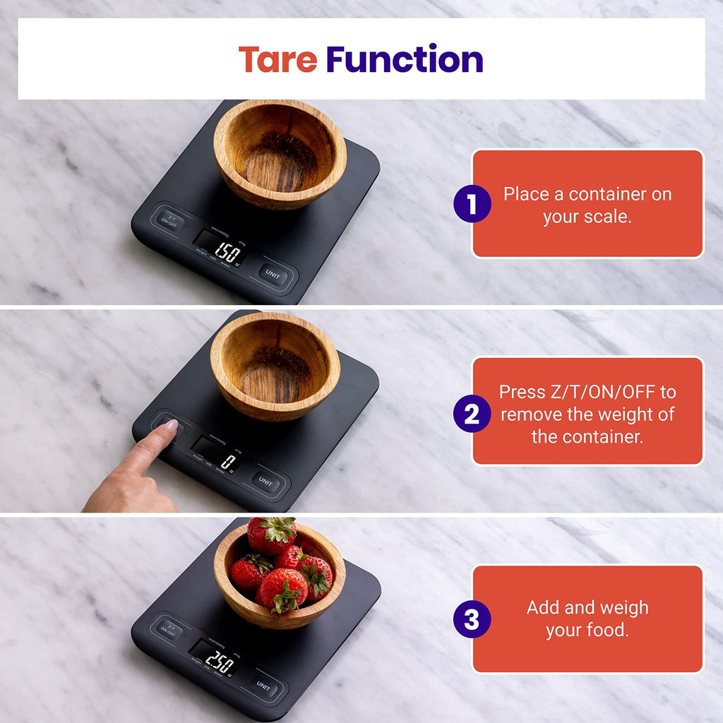 Etekcity Food Scale, Digital, 5000g Capacity, Black, for Baking & Cooking