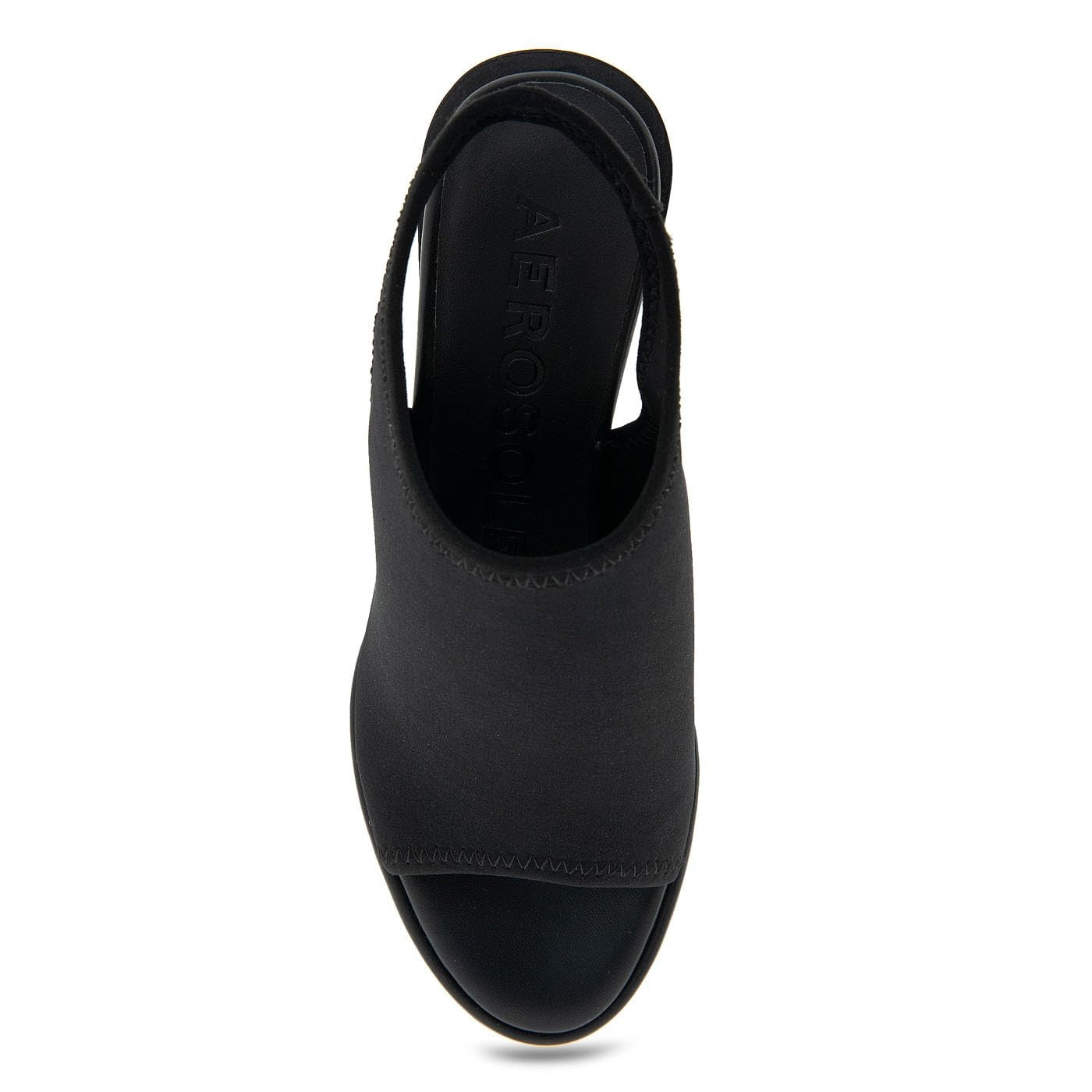 Aerosoles Women's NURI Slingback Wedge Heeled Sandal, Black Fabric, 8.5M