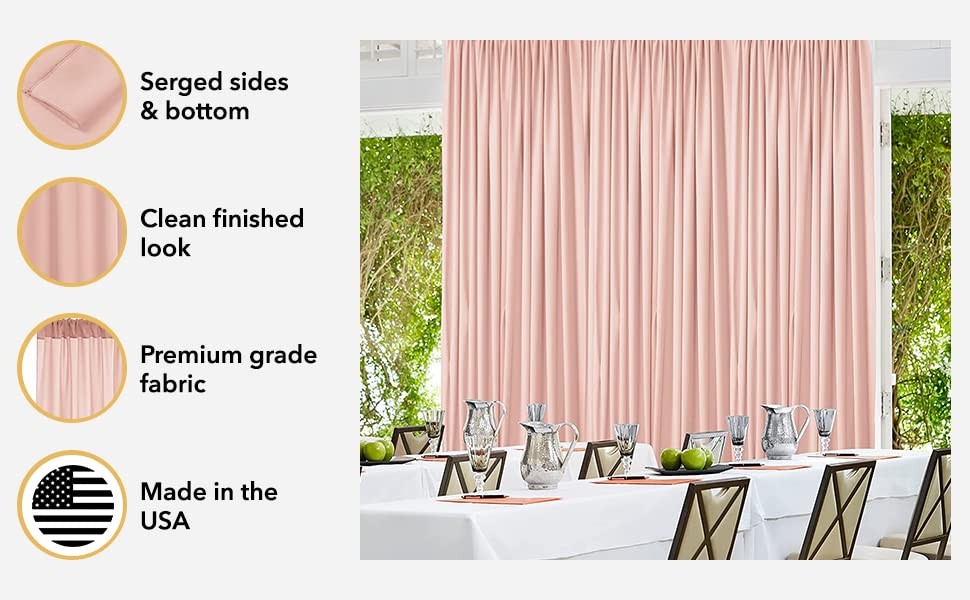 Sage Green 10ft x 8ft Polyester Backdrop Curtains w/ Rod Pockets
