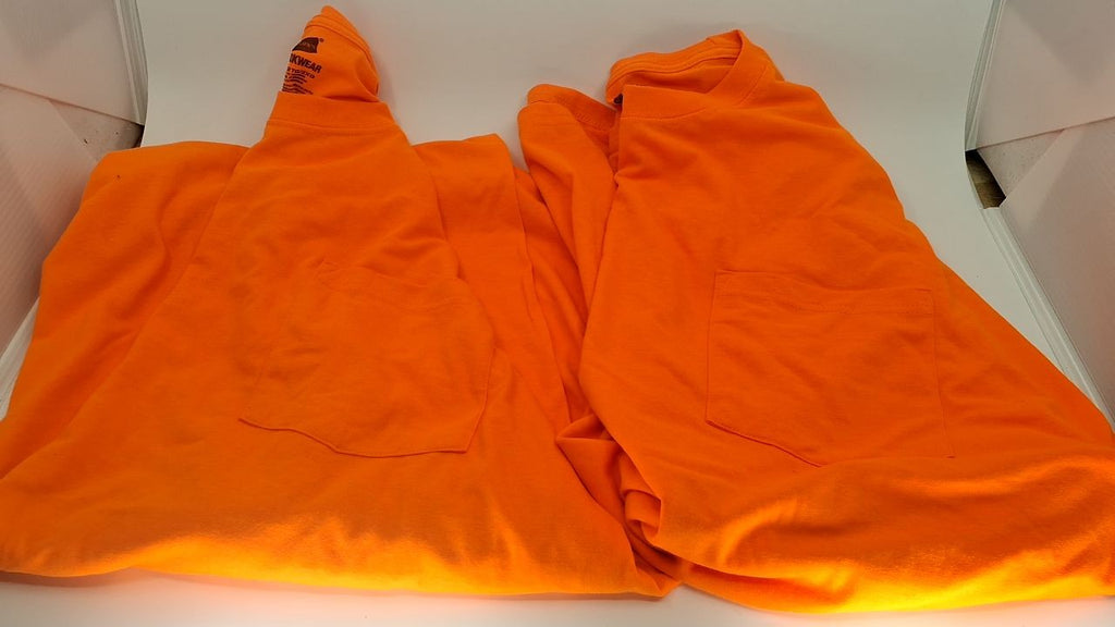 Hanes Men's Workwear Short Sleeve Tee 2-Pack, Safety Orange, XX-Large