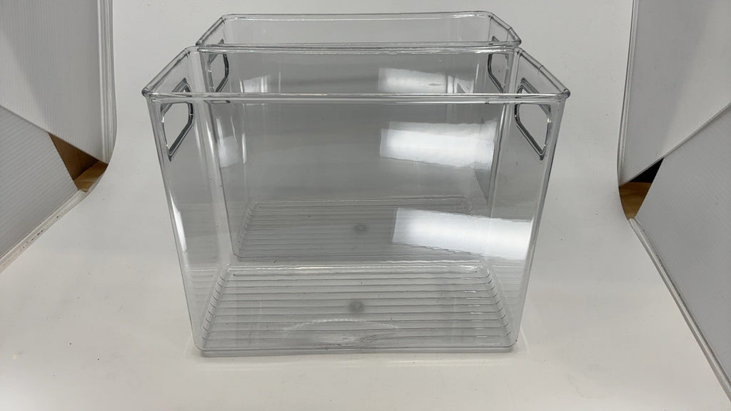 Set of 2 iDesign Pantry Bins, Clear, w/ Handles for Kitchen Organization