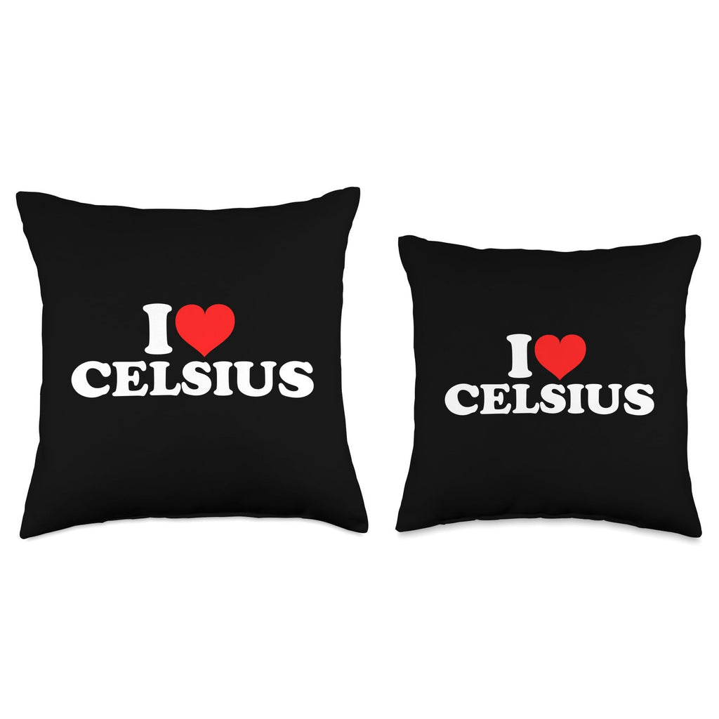 I Love Celsius Throw Pillow, 16x16, Multicolor