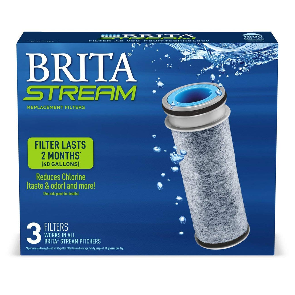 Brita Stream Replacement Filters, 3 Count, Fits All Stream Pitchers