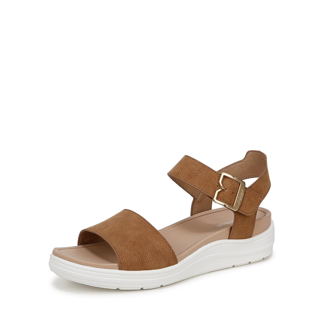 Dr. Scholl's Shoes Shoes Womens Time Off Sky Sandal Honey Brown Smooth 9.5 M