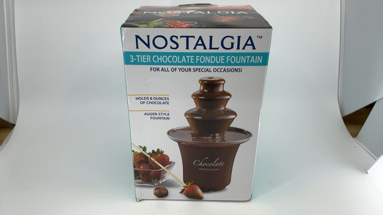 Chocolate Fondue Fountain - 3 Tier Design - 8 Oz - Ideal for Dipping - Brown