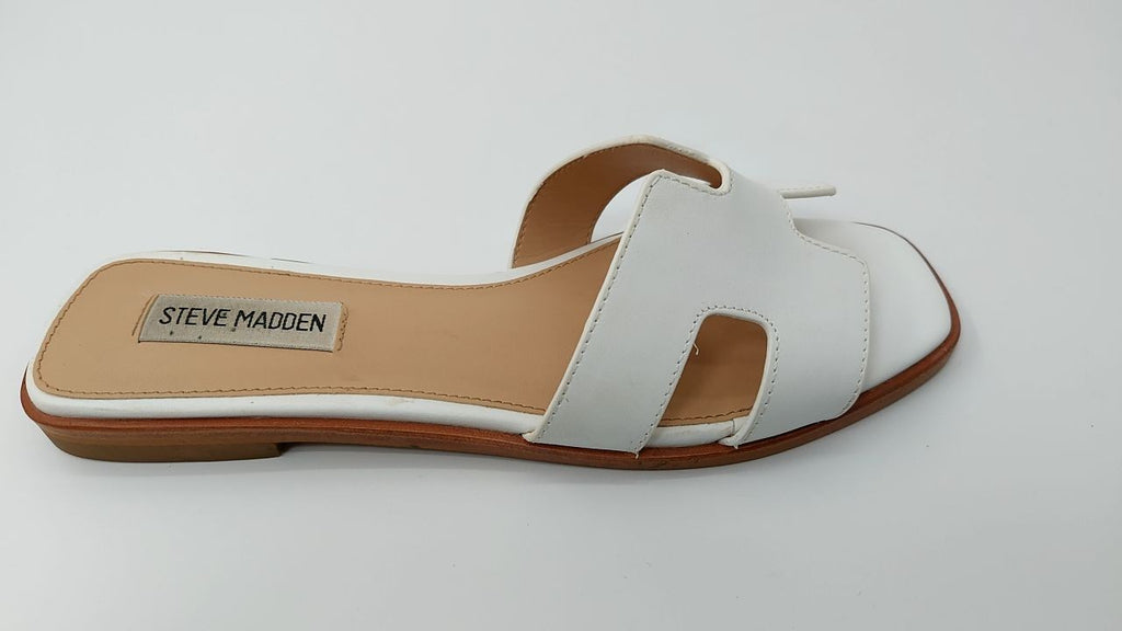 Steve Madden Women's Hadyn Sandal, White Leather, 7