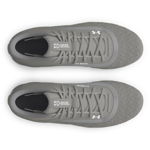 Under Armour Boys' Baseball Cleats, Leadoff Mid RM JR 3.0, Gray, Size 4