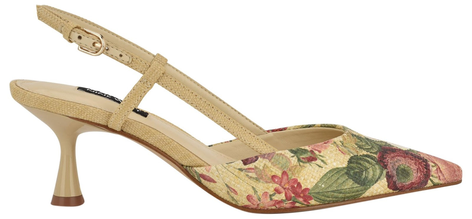 Nine West Women's Rhonda Pump, Natural Vintage Floral Multi 140, 10
