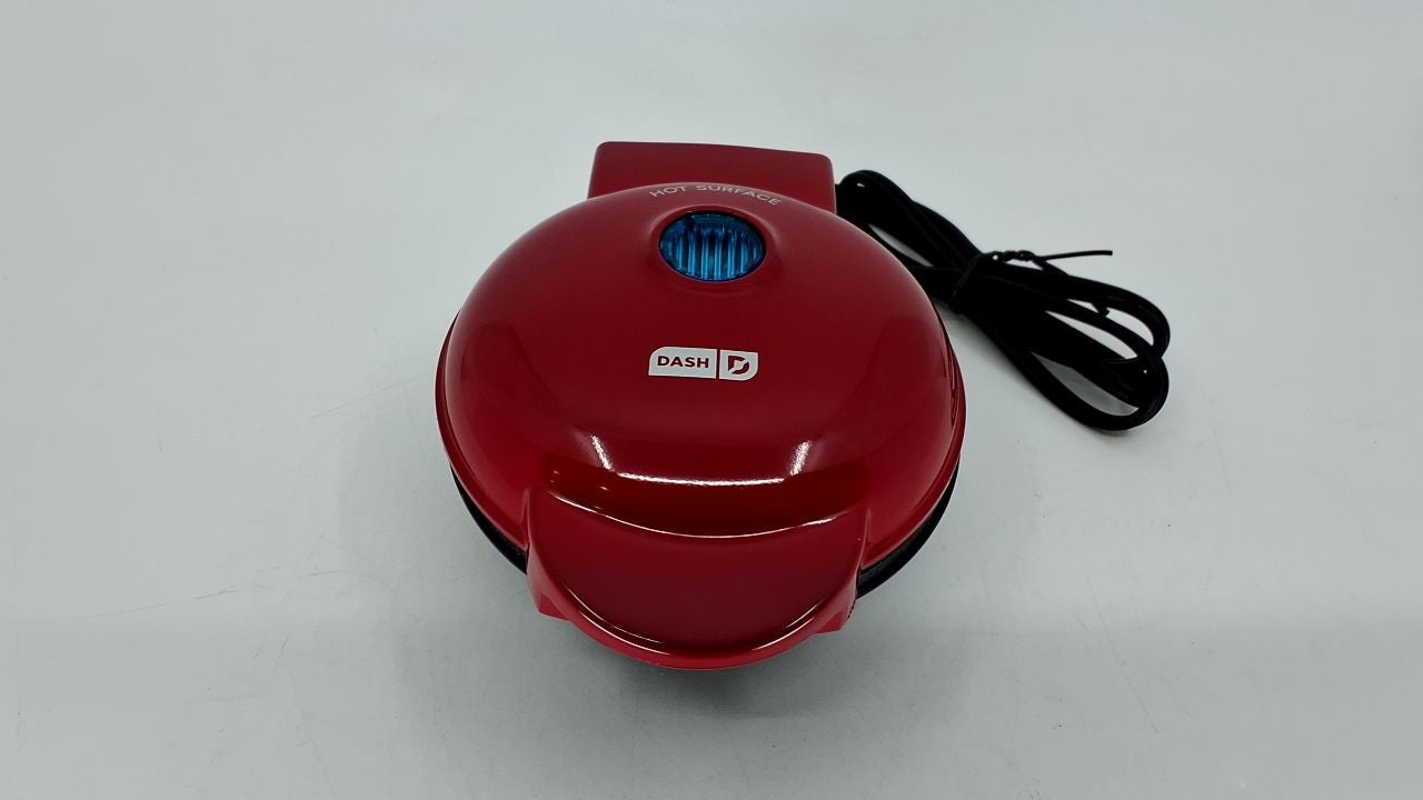 Mini Waffle Maker 4 In, DASH Nonstick Iron for Quick Breakfasts, Red