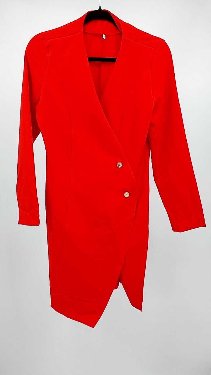 Long Sleeve Blazer Dress with Button Detail