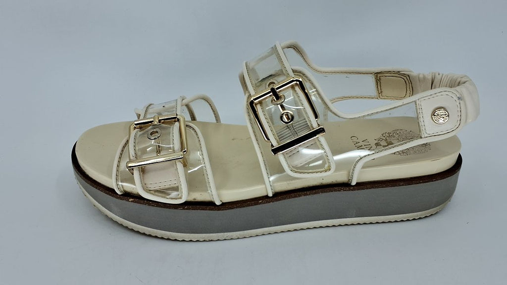Vince Camuto Women's ANIVAY Sandal-Platform, Clear Coconut, 8