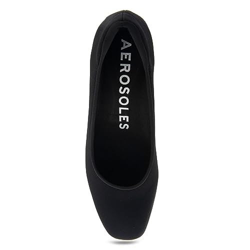 Aerosoles Casta Mid Heeled Pump, Black Stretch, 7.5W