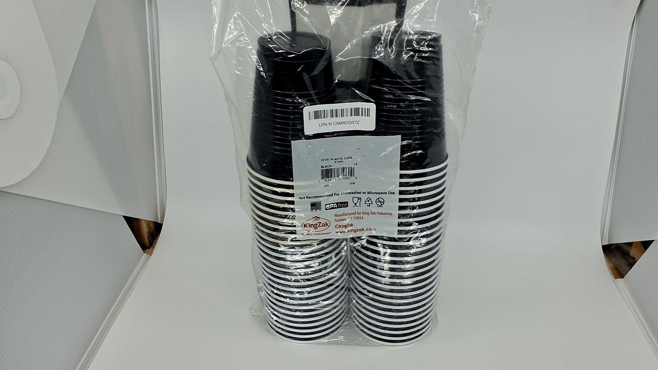 50 Count 18oz Black Plastic Cups by Hanna K - Party & Event Use