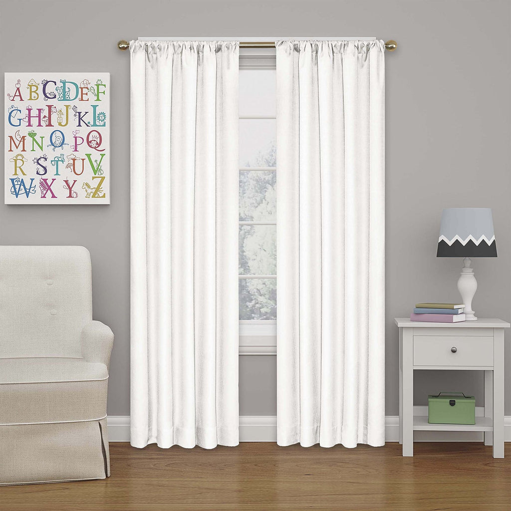 Eclipse Kendall Blackout Curtain 42x84in White Rod Pocket Panel