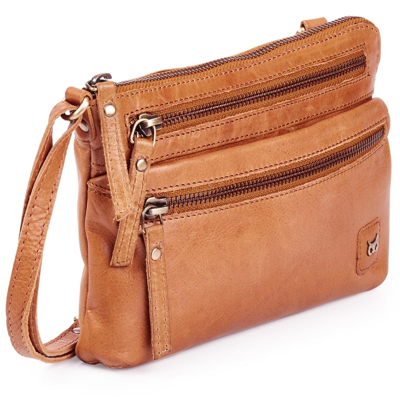 Real Leather Crossbody Bag Women Mustard Multi-Wax Sling Handbag