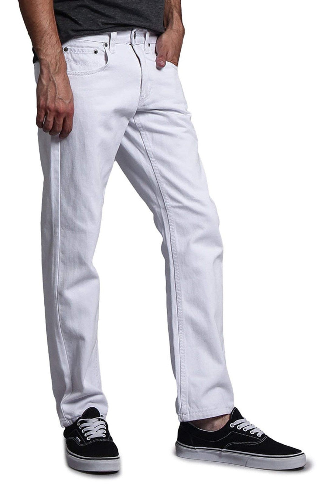 VICTORIOUS Men's Slim Fit Colored Jeans GS21 - White - 38/30