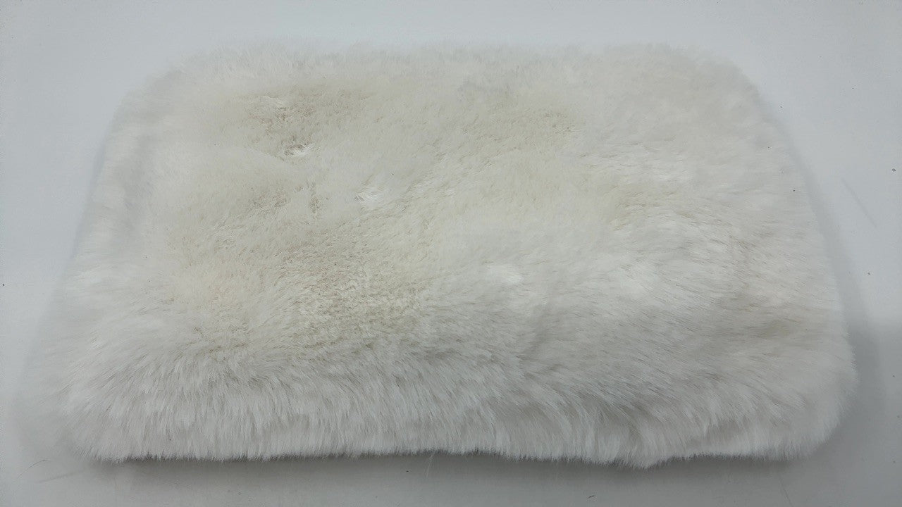 Faux Raccoon Fur Purse w/ Chain Strap for Women - Rabbit White