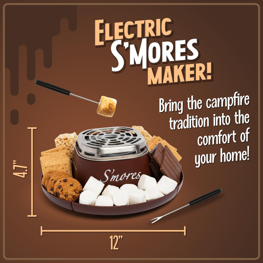 Brown Electric S'mores Maker - Indoor Kit w/ 4 Trays & Roasting Sticks