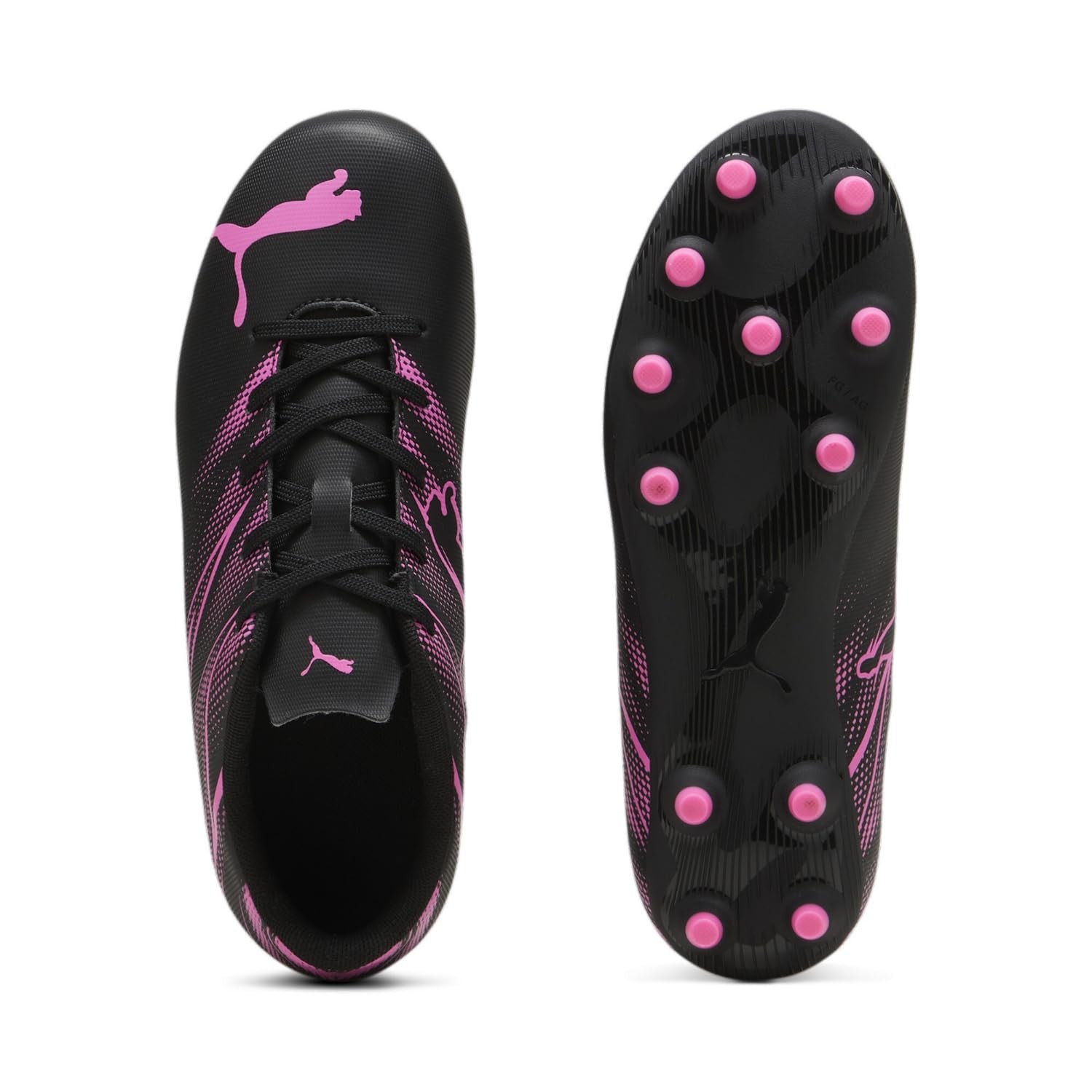 PUMA Attacanto Firm Soccer Cleats, Toddler 10, Black-Poison Pink