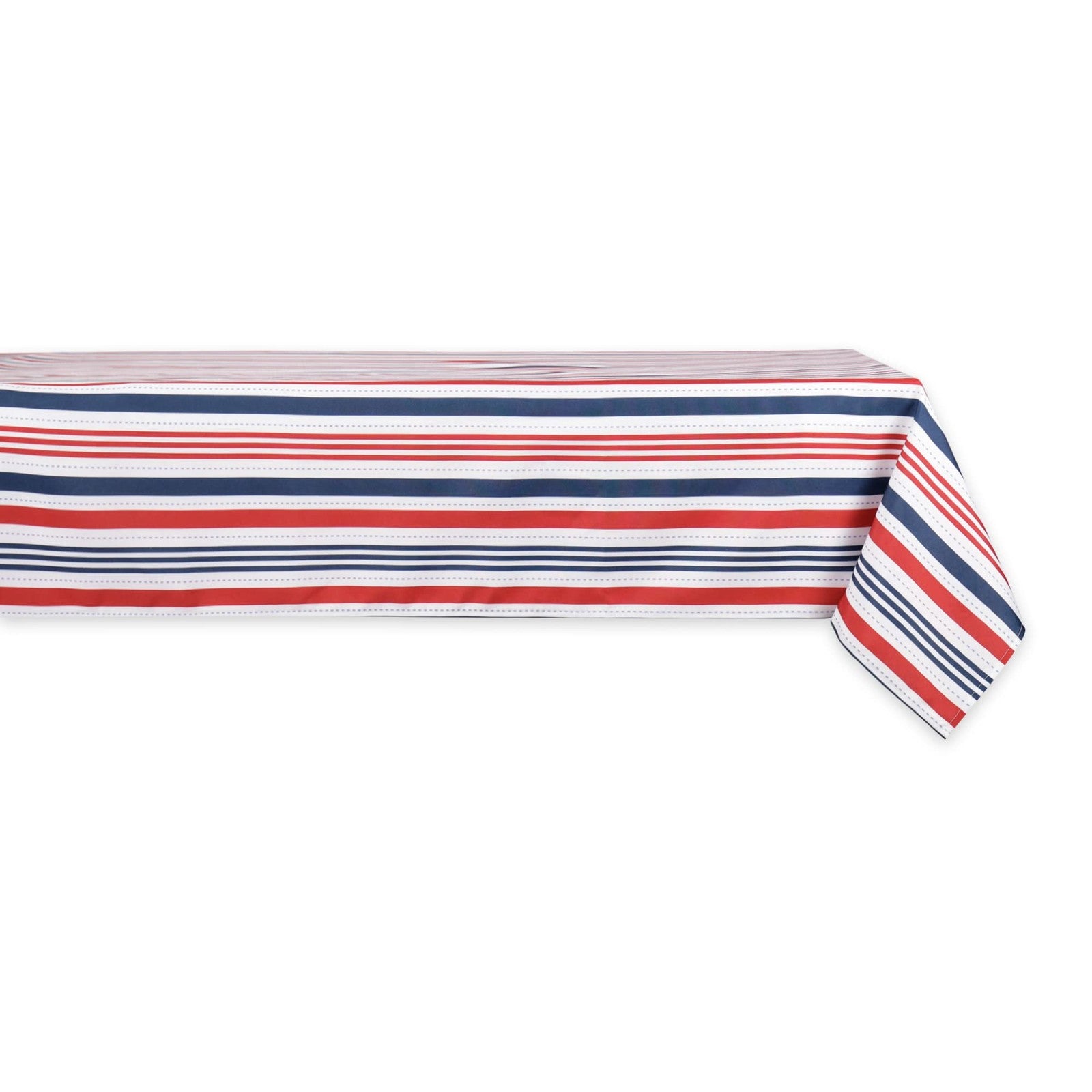Patriotic Stripes Tablecloth 60x84 Red White Blue Waterproof Polyester