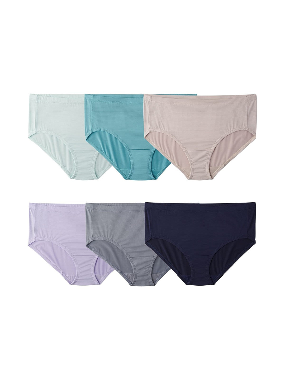 6 Pack Fruit of the Loom Women's Breathable Briefs - Assorted Colors, Size 12